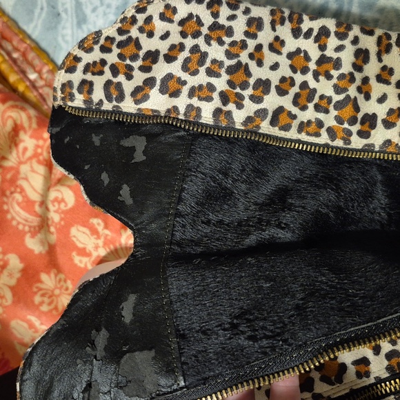 Leopard Print Fringe Cowboy Boots Please Look At All Pictures - Picture 8 of 8